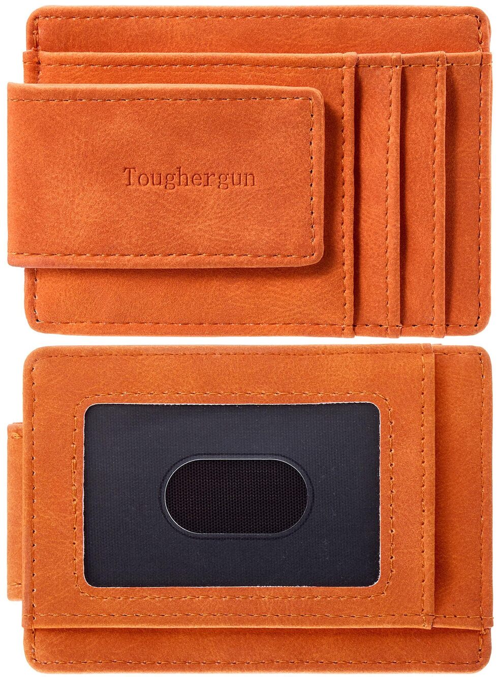 3954 Slim Minimalist Wallet with Magnetic Money Clip Leather Wallet, Credit